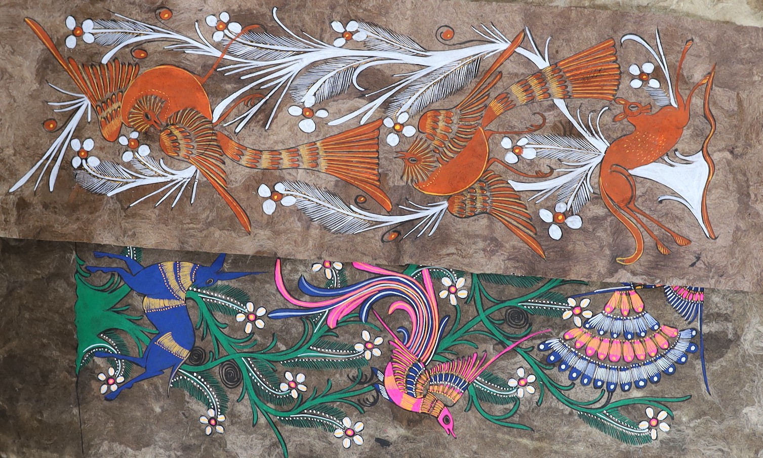 A selection of various Indonesian animal mural paintings